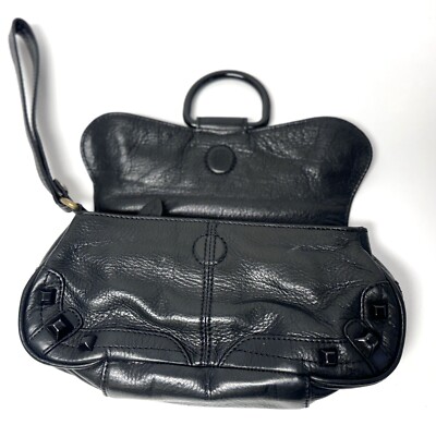Vintage Hayden Harnett Brooklyn Blk Leather Clutch Purse