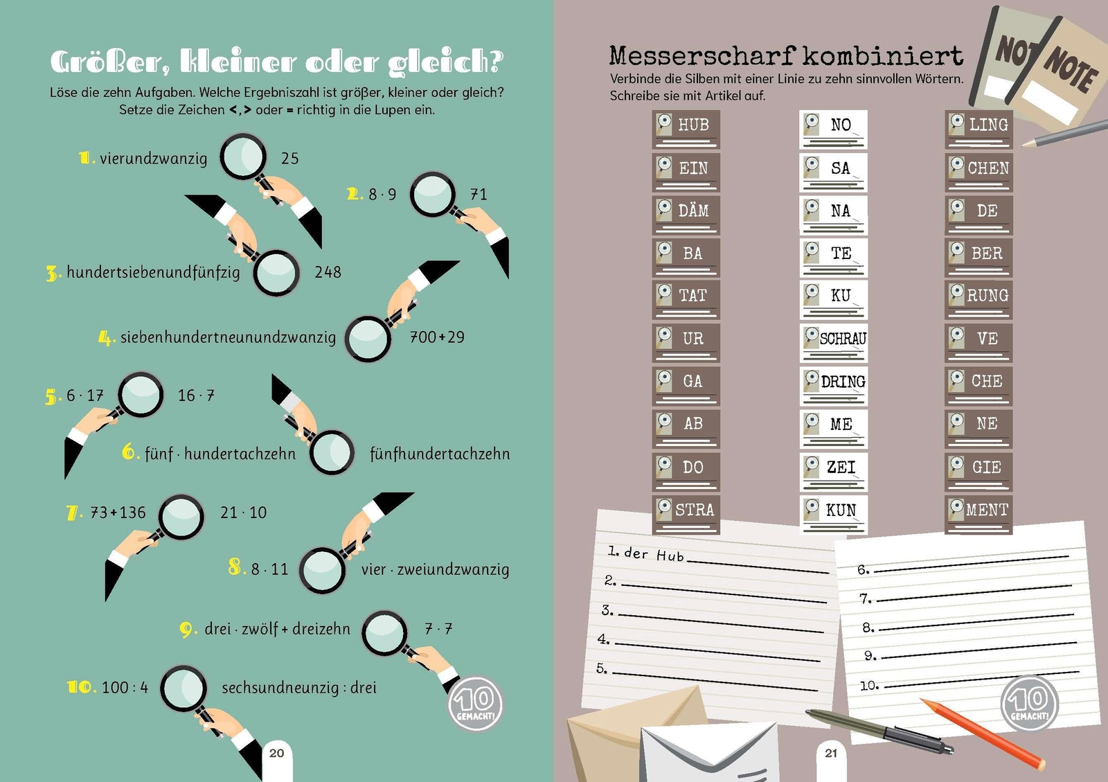 Thumbnail - Mach 10 Meisterdetektive - Ab 8 Jahren Rätseln, Üben, Knobeln Janine