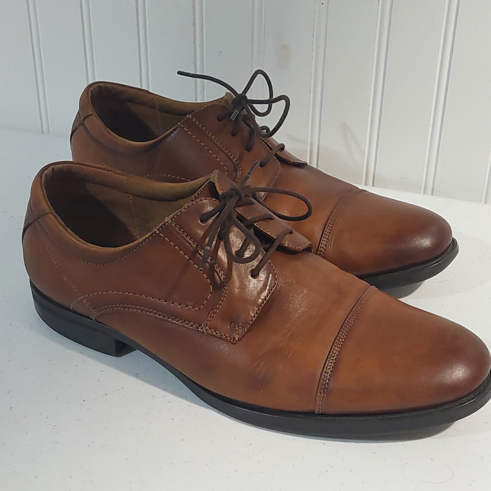 SAOLA Scarpa elegante Oxford in pelle marrone Florsheim Midtown punta a cappuccio taglia 10 5D comoda LEGGI