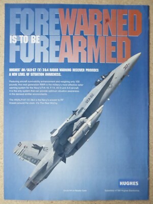 10/1994 PUB HUGHES AN/ALR-67 RADAR WARNING RECEIVER VFA-82 USS AMERICA F/A-18 AD