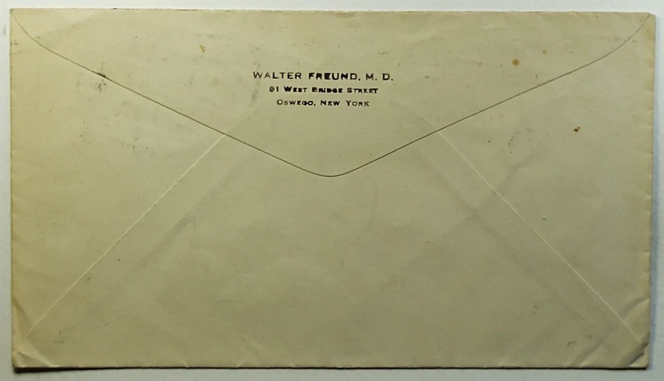 1940 Uprated Trans-Atlantic Clipper Airmail Cover Oswego NY - Zurich Switzerland - Image 2 of 2