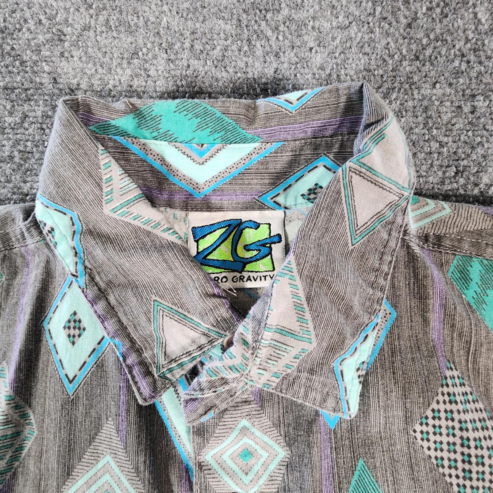 Vintage 90s Zero Gravity Pattern Button Shirt Ska… - image 3