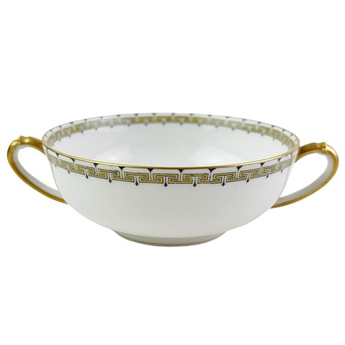 Antique Haviland Albany Cream Soup Bowl Set of 6 Greek Key Limoges Schleiger 107 - Picture 15 of 24