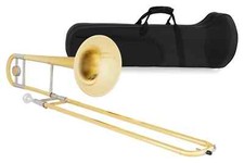 Trombone Tenor Bb Laiton Coulisse Argent Nickelé Cloche 215mm Coffre Embouchure