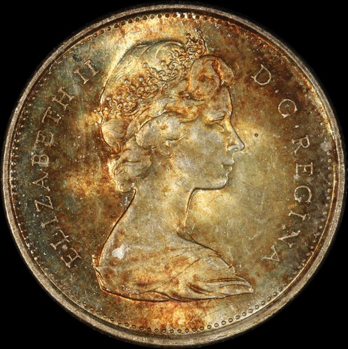 1967 25C Canada Lince Argento Proof Quarto Colore Tonalità Confederazione Centenario - Foto 2 di 3