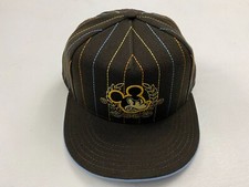 Disney Angry Mickey Mouse Fitted Basebal Hat Cap Brown with Stripes Size 57 cm
