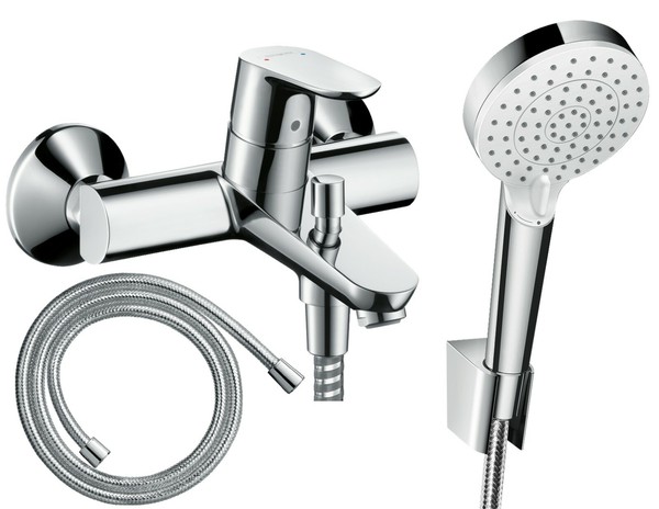 Hansgrohe Focus Badewannenarmatur Wannenarmatur Wannen Set Handbrause Crometta-image
