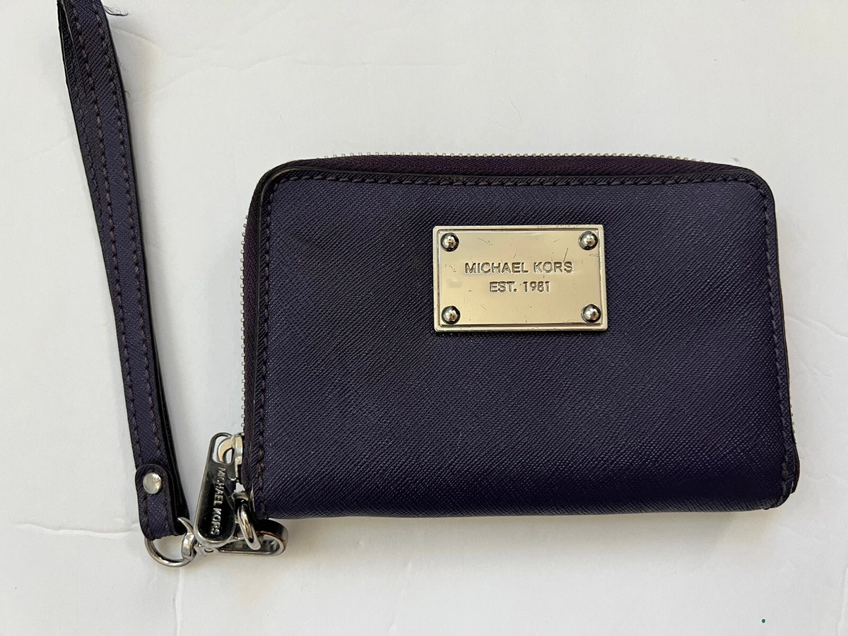 Michael Kors Zip Around Leather Wristlet Wallet