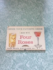 Vintage Matchbook Collectible Ephemera E22 Four Roses Society New York