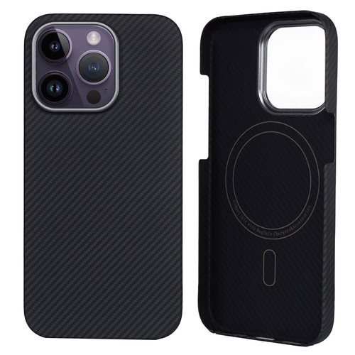 Magnetic Aramid Carbon Fiber Case Compatible with MagSafe for iPhone 15 Pro Max - Photo 11 sur 40