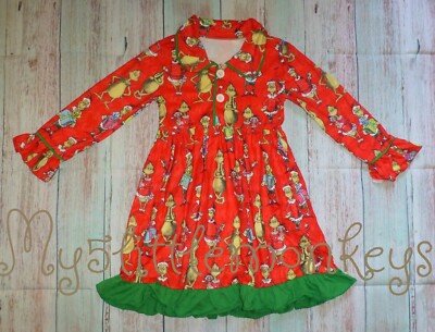 NEW Boutique Grinch Stole Christmas Girls Nightgown Pajamas