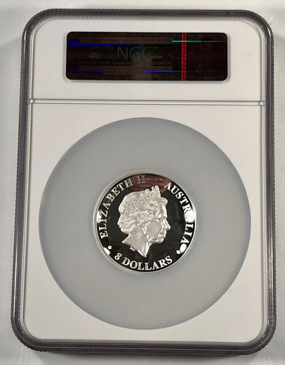 2015-P Australia 5 Oz S$8 Alto Relieve Canguro NGC PF70 Ultra Cameo Caja CoA