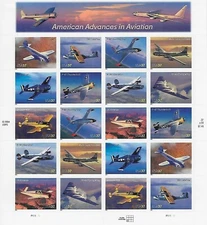 US American Advances In Aviation 37c Stamp Sheet Scott #3916-3925
