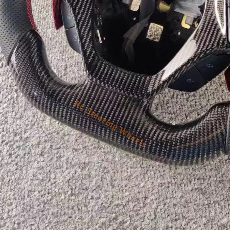 Custom Carbon fiber red line Leather Steering Wheel for 20142019