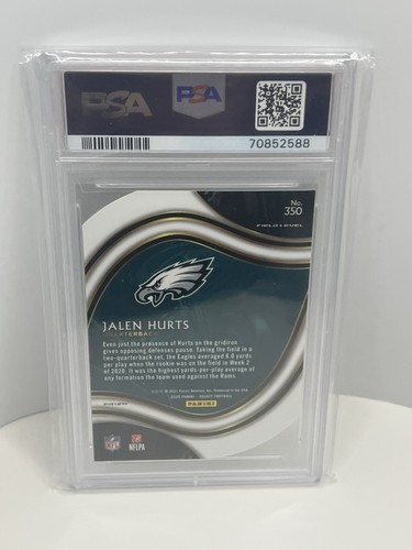 2020 Select Maroon Prizm Die-Cut Field Level Jalen Hurts PSA 10 Rookie RC SP - Picture 3 of 3