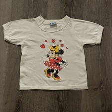VTG Disney Character Fashion 80s USA Made Kids Minnie Mouse Shirt Size S