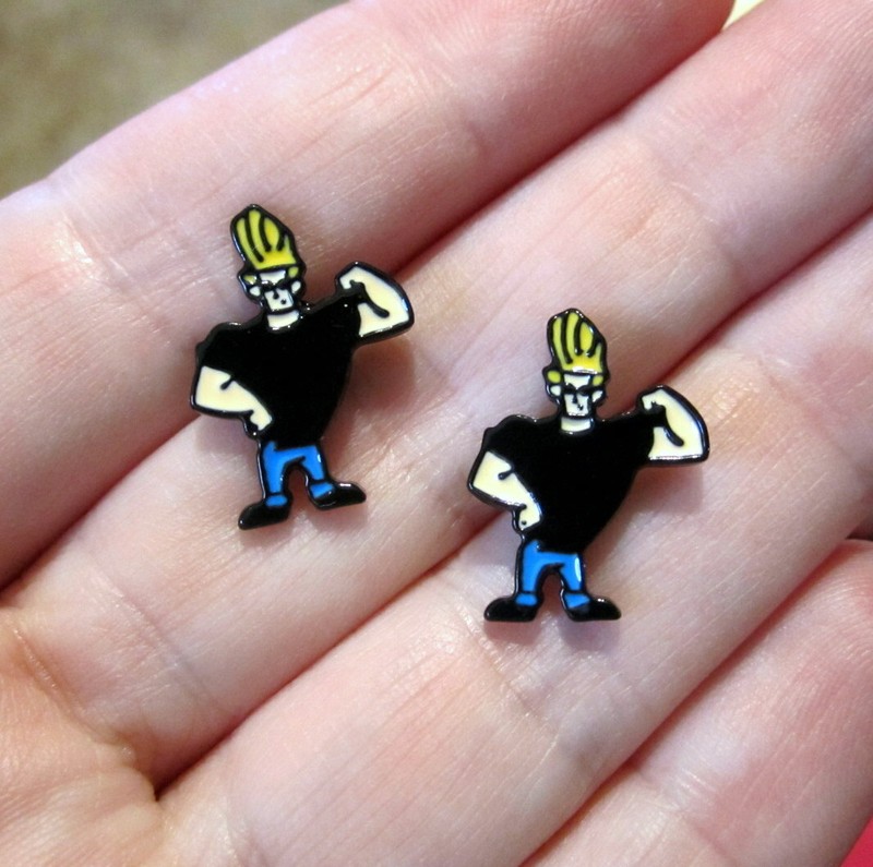  Johnny Bravo Earrings A - Hypoallergenic Stud