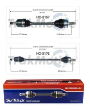 For Honda Accord FWD Pair of Front CV Axle Shafts SurTrack Set Automat. Transm.