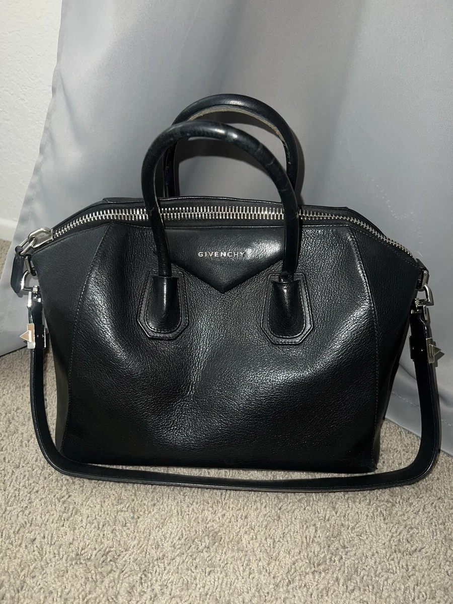 Givenchy Black Leather Medium Antigona Metal Detail Satchel Givenchy