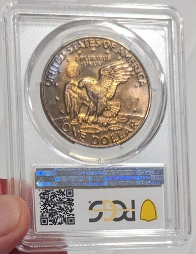 1974-D PCGS MS66 Nicely Dual Sided Toned Eisenhower Ike Dollar PQ Eye Appeal - Picture 6 of 9