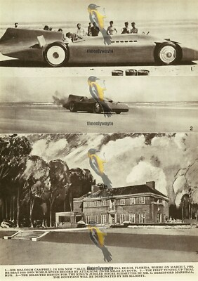 #ad Sir Malcom Campbell At Daytona amp; King#x27;s Jubilee House Book Illustration 1936 GBP 14.97