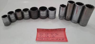 S-K 1/2'' Drive Socket Set 12 point Vintage Tools 1-6 point mix lot 11 pc SK tool