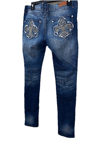 Trendy Do Denim Women's sz 5/32L embroidered pockets jeans - Picture 12 of 22