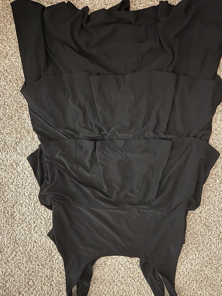 WOMENS TIANA B BLACK SLEEVELESS Tiered RUFFLE DRESS L Scoop Neck Foto 3 de 4