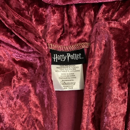 Harry Potter Robe Pjammy Kids Large Plush Bath Red Maroon Velvet Gryffindor - Picture 4 of 6