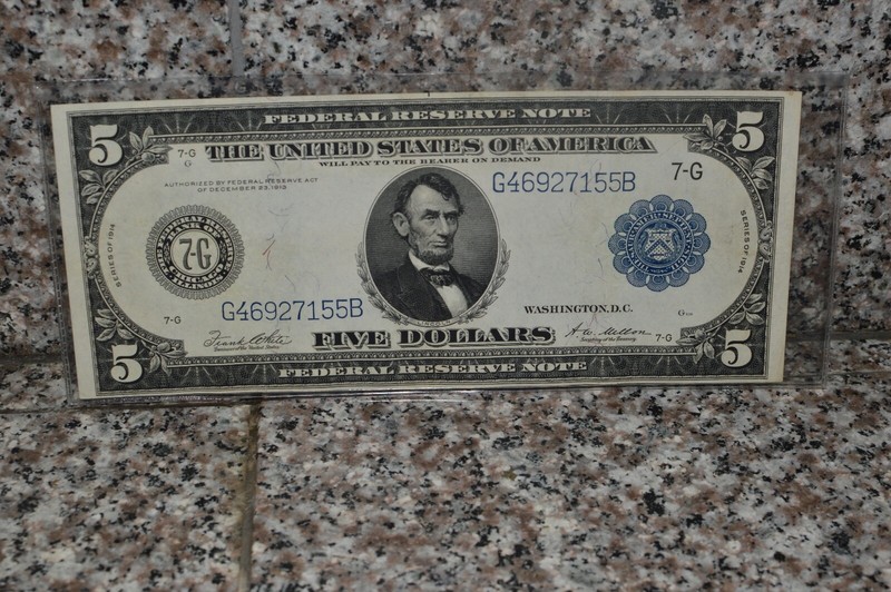 1914- $5 Federal Reserve Note Chicago IL