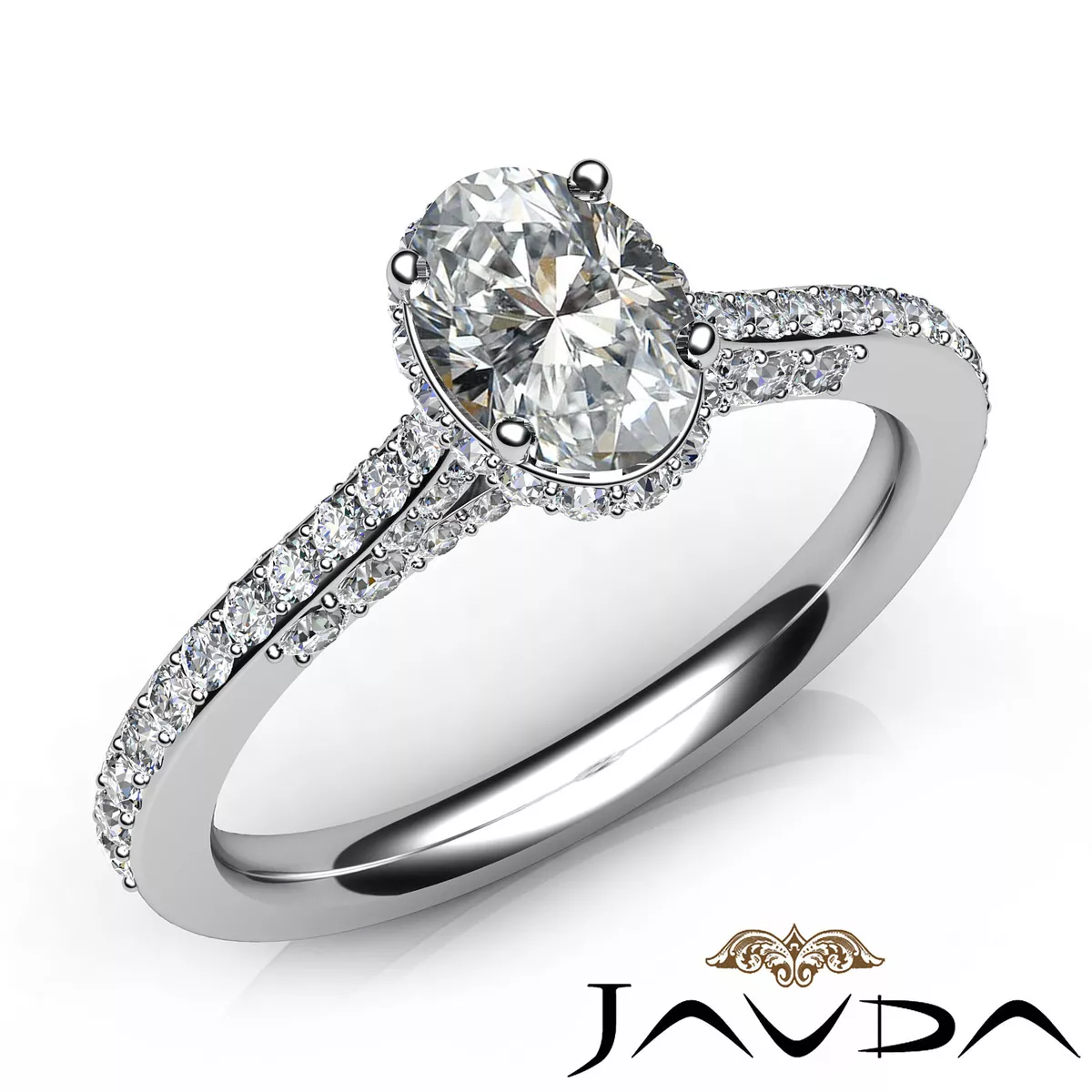 Pave basket 2024 engagement ring