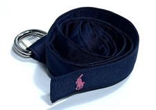 NWT Polo Ralph Lauren Girls M 26" Navy Logo Belt sz 6-9 years