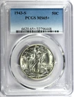 1943-S PCGS MS65+ Walking Liberty Silver Half