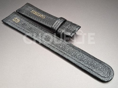 OEM Grand Seiko 18mm Matte Black Crocodile Leather Strap DEN8BW