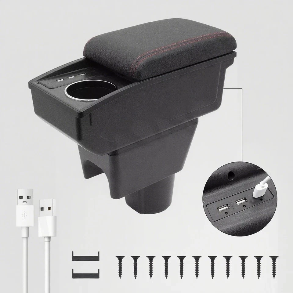 Caja reposabrazos para Renault Dacia Duster 2010-2018 almacenamiento central con 6 puertos USB Foto 4 de 4