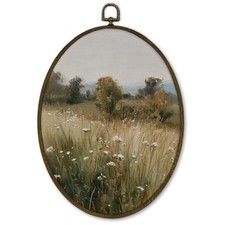 cvjutf Vintage Wildflower Field Floral Wall Art Decor Framed, Spring