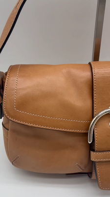 COACH Soho Leather Shoulder Bag Accessory Pouch Brown Y2K Good