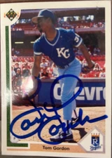 1991 Upper Deck TOM GORDON #431 🔥 Royals  ⚾️ GORGEOUS Autograph  ⚾️  Auto 🔥🔥