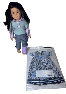 18'' American Girl Doll + Walking Boot  & Dress