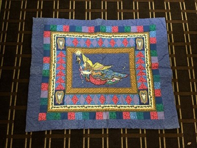 Vintage 90 s Y2K Angel Baby Blanket Throw God Geometric Divine Hearts Love 960