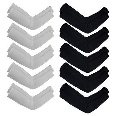 #ad 10 Pairs Unisex Arm Sleeves Sleeves UV Sun Medium Black White $13.29