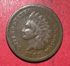 1867 US Indian Head Cent! "LIBERTY" Shows! FINE Details! Old US Coin!