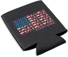 Beverage Koozie -  Black Patriotic Flag Design -  12 oz Cans