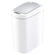 NINESTARS AMZ-7-2 Bathroom Infrared Motion Sensor Trash Can 1.8 Gallon - White