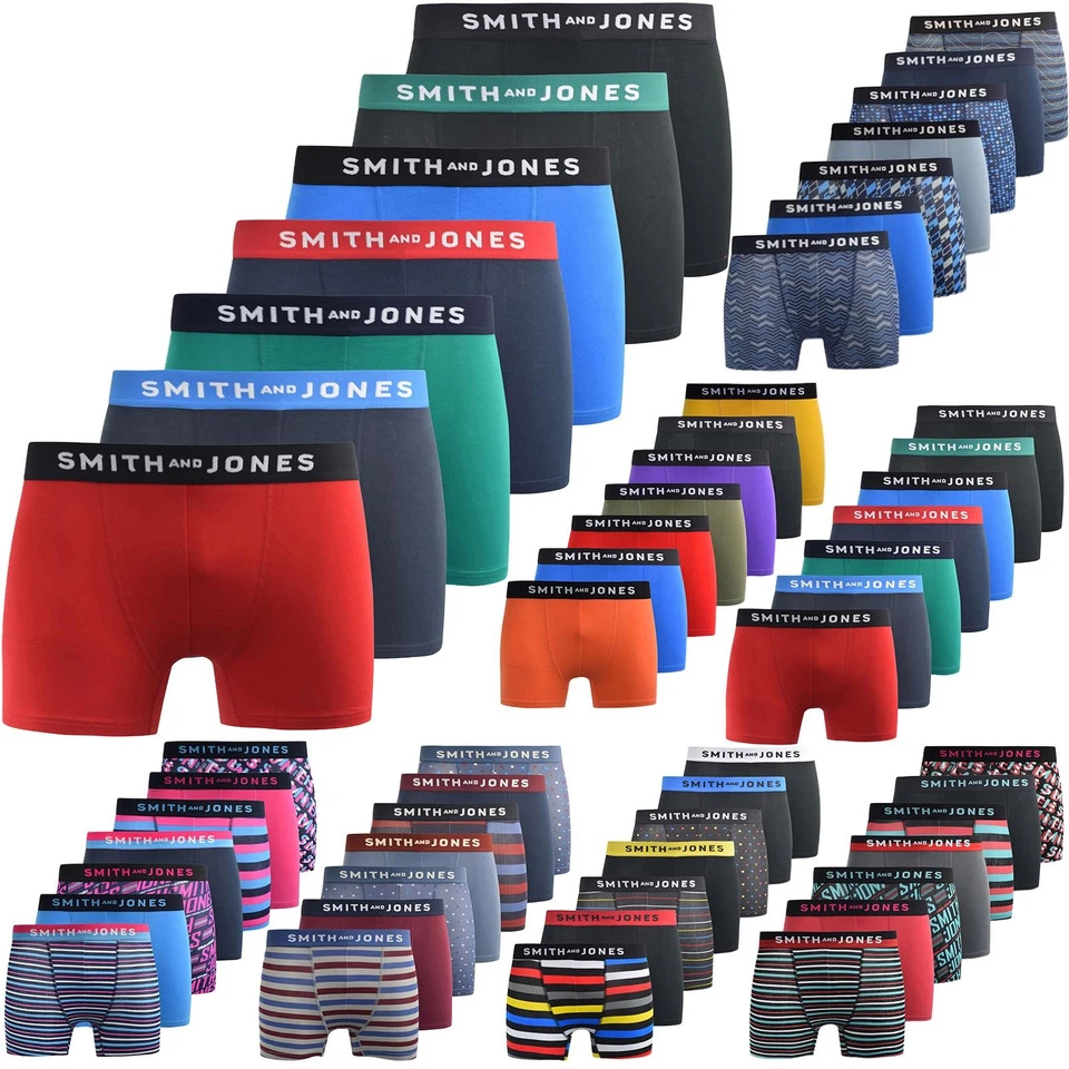 Smith & Jones Mens 7 Pack Boxers Shorts Trunks Underwear Set Multipack S-XXL