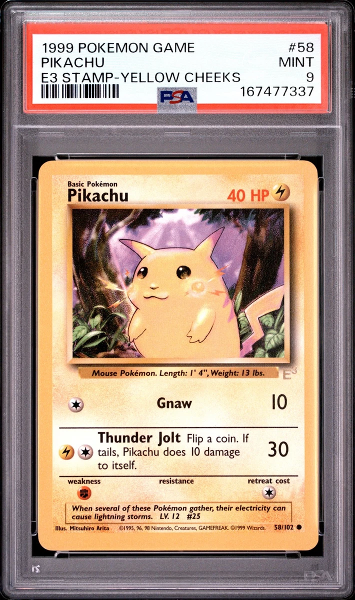 Pokémon TCG Base Set Pikachu Grade 9 Individual Collectible Card