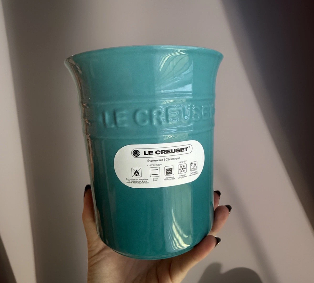 Le Creuset Caribbean Blue 1Liter Utensil Crock 6”x 5” Blue NWT