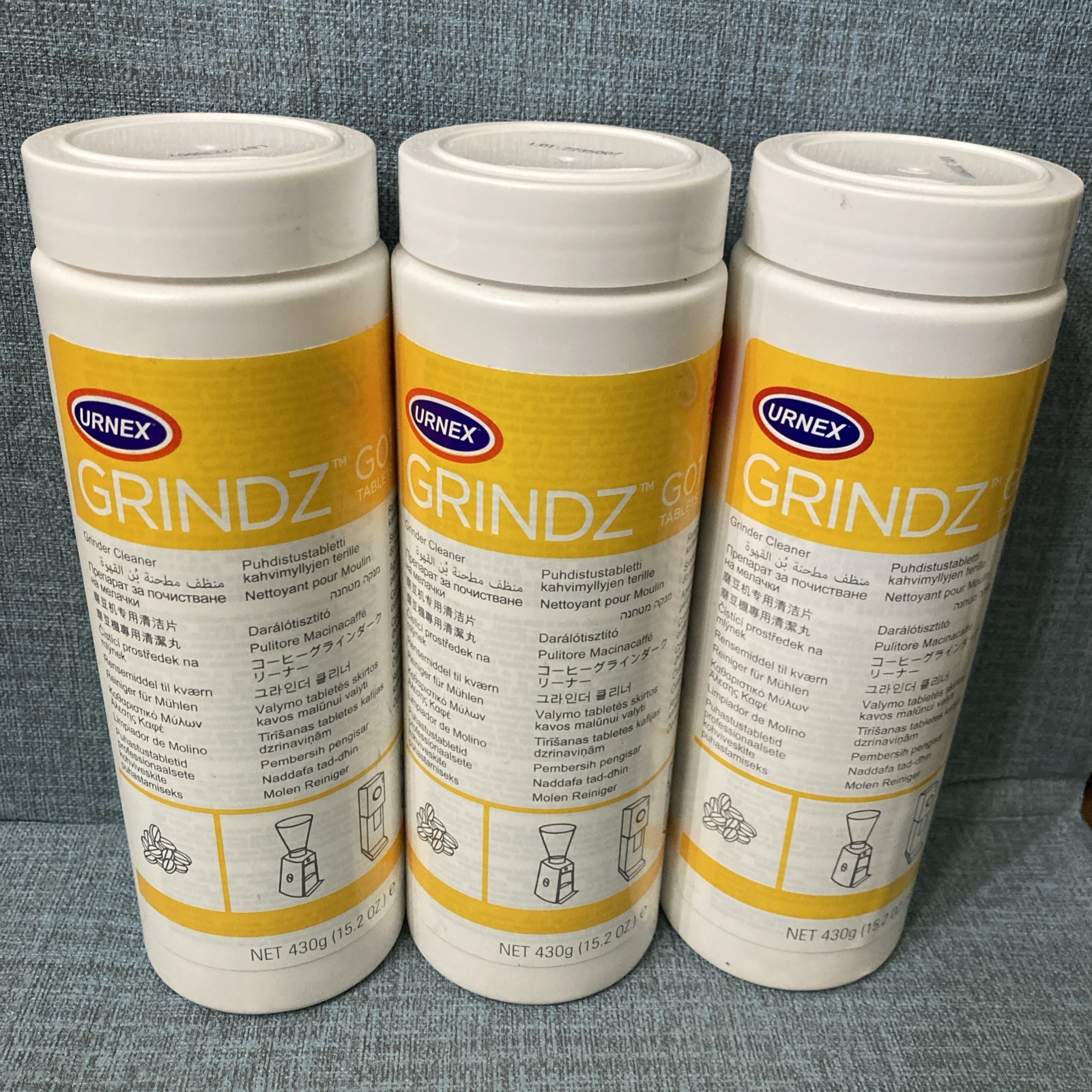 Lot Of 3 Urnex Grindz Coffee Grinder Cleaner, 15.2 oz