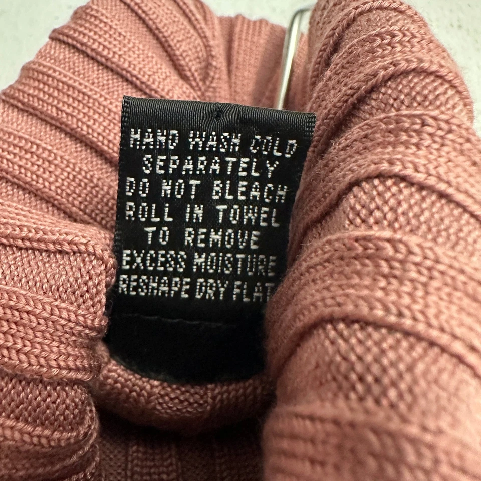 Top de mujer Y2K acanalado cuello alto talla M malva mezcla de seda coqueta minimalista Foto 4 de 4