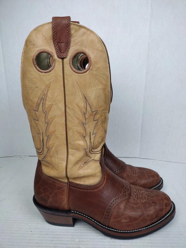 Botas vaqueras de rodeo ranchero Boulet Western para hombre 9 1/2 D Buckaroo Bullhide Foto 2 de 4